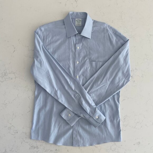 Brooks Brothers Milano Lg Slv Supima Cotton Dress Shirt Blue Sz 15.5 - 36 NWOT - Picture 14 of 15
